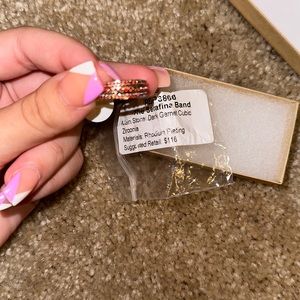 Size 7 Dark garnet cubic zirconia ring